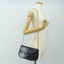 GUCCI Chain Shoulder Bag Leather Navy Gold 004 406 0473 Auth ep15047V-32