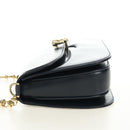 GUCCI Chain Shoulder Bag Leather Navy Gold 004 406 0473 Auth ep15047V-5