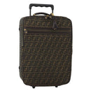 FENDI Carry Case Zucca Canvas Black Brown Auth ep15049A-1
