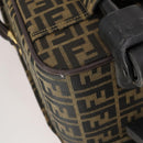 FENDI Carry Case Zucca Canvas Black Brown Auth ep15049A-17