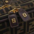 FENDI Carry Case Zucca Canvas Black Brown Auth ep15049A-23