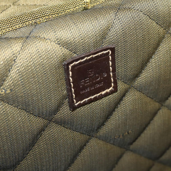 FENDI Carry Case Zucca Canvas Black Brown Auth ep15049A