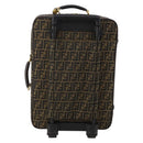 FENDI Carry Case Zucca Canvas Black Brown Auth ep15049A-3