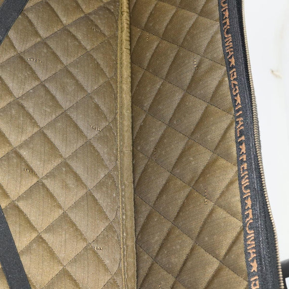 FENDI Carry Case Zucca Canvas Black Brown Auth ep15049A