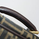FENDI Carry Case Zucca Canvas Black Brown Auth ep15049A-6