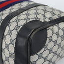 GUCCI GG Supreme Sherry Line Boston Bag PVC Navy Gold Auth ep15052-9