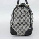 GUCCI GG Supreme Sherry Line Boston Bag PVC Navy Gold Auth ep15052-3