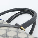 GUCCI GG Supreme Sherry Line Boston Bag PVC Navy Gold Auth ep15052-8