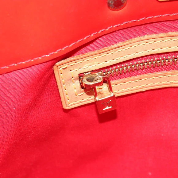 LOUIS VUITTON Monogram Vernis Reade PM Hand Bag Red Rouge M91088 LV Auth ep15057