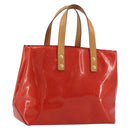 LOUIS VUITTON Monogram Vernis Reade PM Hand Bag Red Rouge M91088 LV Auth ep15057-1