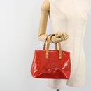 LOUIS VUITTON Monogram Vernis Reade PM Hand Bag Red Rouge M91088 LV Auth ep15057-22