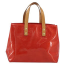 LOUIS VUITTON Monogram Vernis Reade PM Hand Bag Red Rouge M91088 LV Auth ep15057-13