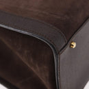 GUCCI Bamboo Hand Bag Suede Brown Gold 002 1186 0260 Auth ep15058-15