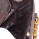 GUCCI Bamboo Hand Bag Suede Brown Gold 002 1186 0260 Auth ep15058-18