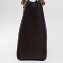 GUCCI Bamboo Hand Bag Suede Brown Gold 002 1186 0260 Auth ep15058-4