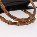 GUCCI Bamboo Hand Bag Suede Brown Gold 002 1186 0260 Auth ep15058-7