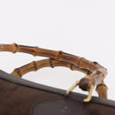 GUCCI Bamboo Hand Bag Suede Brown Gold 002 1186 0260 Auth ep15058-8