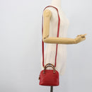 GUCCI Bamboo Hand Bag Leather 2way Red Gold 007 1014 0231 Auth ep15060-21