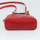 GUCCI Bamboo Hand Bag Leather 2way Red Gold 007 1014 0231 Auth ep15060-9