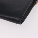 GUCCI Chain Shoulder Bag Leather Navy Gold Auth ep15061-17