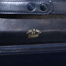 GUCCI Chain Shoulder Bag Leather Navy Gold Auth ep15061-18