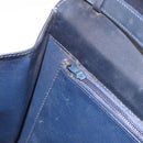 GUCCI Chain Shoulder Bag Leather Navy Gold Auth ep15061-21