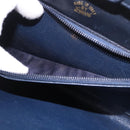 GUCCI Chain Shoulder Bag Leather Navy Gold Auth ep15061-12