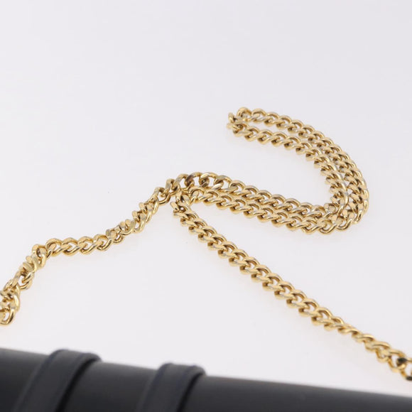 GUCCI Chain Shoulder Bag Leather Navy Gold Auth ep15061