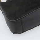 GUCCI Bamboo Shoulder Bag Suede 2way Black Gold 001 1638 2058 Auth ep15063-17