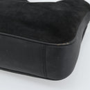 GUCCI Bamboo Shoulder Bag Suede 2way Black Gold 001 1638 2058 Auth ep15063-9