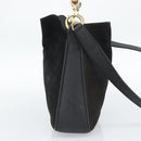 GUCCI Bamboo Shoulder Bag Suede 2way Black Gold 001 1638 2058 Auth ep15063-3