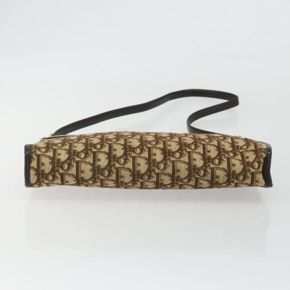 Christian Dior Trotter Canvas Shoulder Bag Beige Auth ep15067