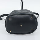 GUCCI Bamboo Hand Bag Leather 2way Navy Gold 001 3754 1657 Auth ep15071-11
