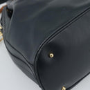 GUCCI Bamboo Hand Bag Leather 2way Navy Gold 001 3754 1657 Auth ep15071-13