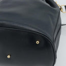 GUCCI Bamboo Hand Bag Leather 2way Navy Gold 001 3754 1657 Auth ep15071-14