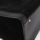 GUCCI Bamboo Hand Bag Suede Black Gold 002 1186 0260 Auth ep15073-15