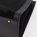 GUCCI Bamboo Hand Bag Suede Black Gold 002 1186 0260 Auth ep15073-16
