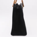 GUCCI Bamboo Hand Bag Suede Black Gold 002 1186 0260 Auth ep15073-3