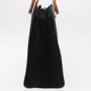 GUCCI Bamboo Hand Bag Suede Black Gold 002 1186 0260 Auth ep15073-4