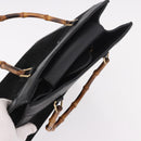 GUCCI Bamboo Hand Bag Suede Black Gold 002 1186 0260 Auth ep15073-6