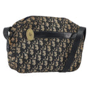 Christian Dior Trotter Canvas Shoulder Bag Navy Gold Auth ep15075-1