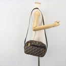 Christian Dior Trotter Canvas Shoulder Bag Navy Gold Auth ep15075-20