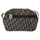 Christian Dior Trotter Canvas Shoulder Bag Navy Gold Auth ep15075-13