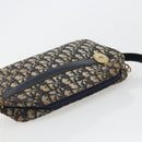 Christian Dior Trotter Canvas Shoulder Bag Navy Gold Auth ep15075-6