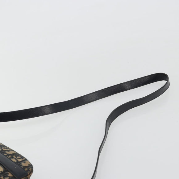 Christian Dior Trotter Canvas Shoulder Bag Navy Gold Auth ep15075