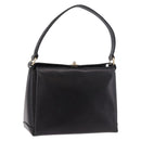 GUCCI Hand Bag Leather Black Gold Auth ep15076-1