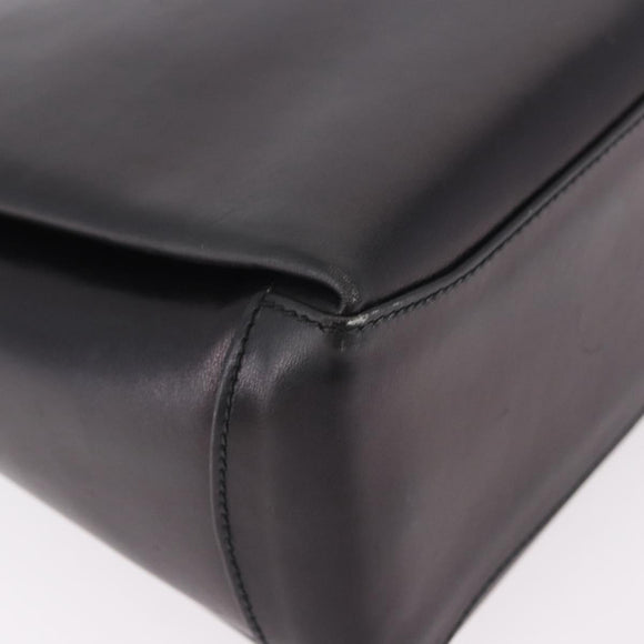 GUCCI Hand Bag Leather Black Gold Auth ep15076