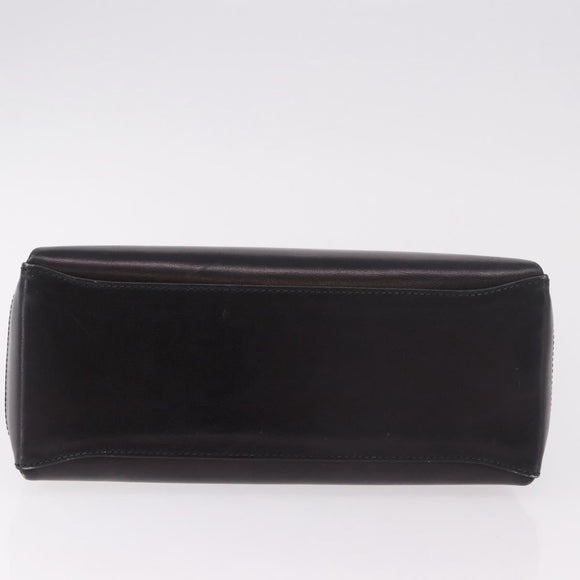 GUCCI Hand Bag Leather Black Gold Auth ep15076