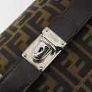 FENDI Zucca Canvas Hand Bag Black Brown Auth ep15078-17
