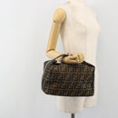 FENDI Zucca Canvas Hand Bag Black Brown Auth ep15078-24